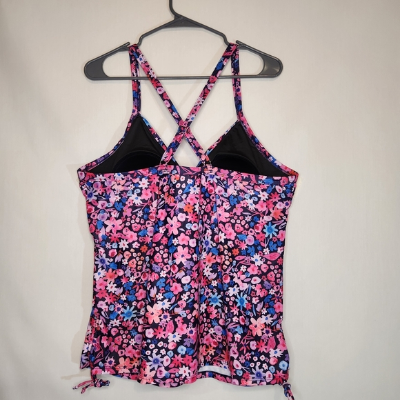 Daci Tankini Swim Top XXL Floral Crisscross Adjustable Strap Swim Camisole - Picture 12 of 13